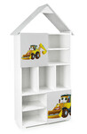 White and gray wooden house bookcase with 10 compartments - Super Cottage - Excavator