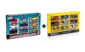 2 boxes of metal super cars, 18 colorful vehicles