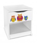 Modern cabinet nightstand with a drawer - Owls