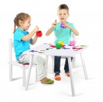 White wooden table and 2 chairs - Butterflies 