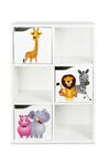 Wooden shelf with 3 doors - KUBICO SLIM - Animals 