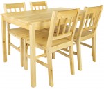 Wooden table and 4 chairs set PINE