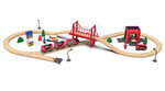 Wooden train with rescue team - 50 elements - with electric engine