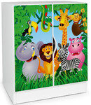 Modern white cabinet - ROMA with UV print Animals