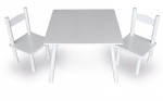 White Wooden Table and Chairs