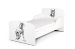 Wooden bed for children - Horse UV print - with a 140x70 mattress 
