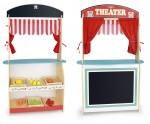  Wooden theater and shop - 2 in 1 - with fruit and vegetables