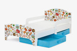 Wooden bed for children with 140 x 70 mattress - SMART - Little Farm UV print