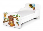 Wooden bed for children - Teddy Bear and Bees UV print - with a 140x70 mattress