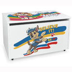 Wheeled wooden toy box with stool seat - PAW Patrol Chase Skye 09