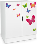 Modern white cabinet - ROMA with UV print Butterflies