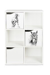 Wooden shelf with 3 doors - KUBICO SLIM - Horses