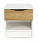 Modern cabinet nightstand with a drawer - White / Walnut 