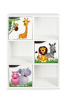 Wooden shelf with 3 doors - KUBICO SLIM - Animals  2