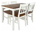 Wooden table and 4 chairs set WHITE /WALNUT