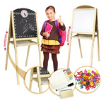 Double easel with a clock and magnetic letters - adjustable height  