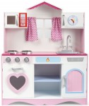 Big wooden kitchen - Pink Play - with a microwave and a clock + visual and sound effects