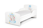 Wooden bed for children - Elephant UV print - with a 140x70 mattress (