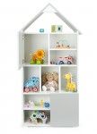 White and gray wooden house bookcase with 10 compartments - Super Cottage