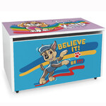 Wheeled wooden toy box with stool seat - PAW Patrol Chase Skye 10