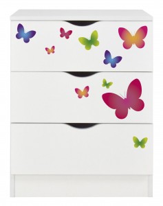 White chest of drawers - ROMA - Butterflies