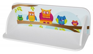Simple white wooden shelf - Owls UV print