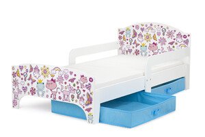 Wooden bed for children with 140 x 70 mattress - SMART - Princess Dreams UV print