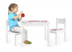Wooden table with two chairs set -Yeti - Butterflies