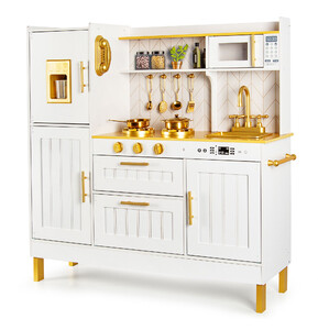 Wooden children's kitchen with accessories - Gold