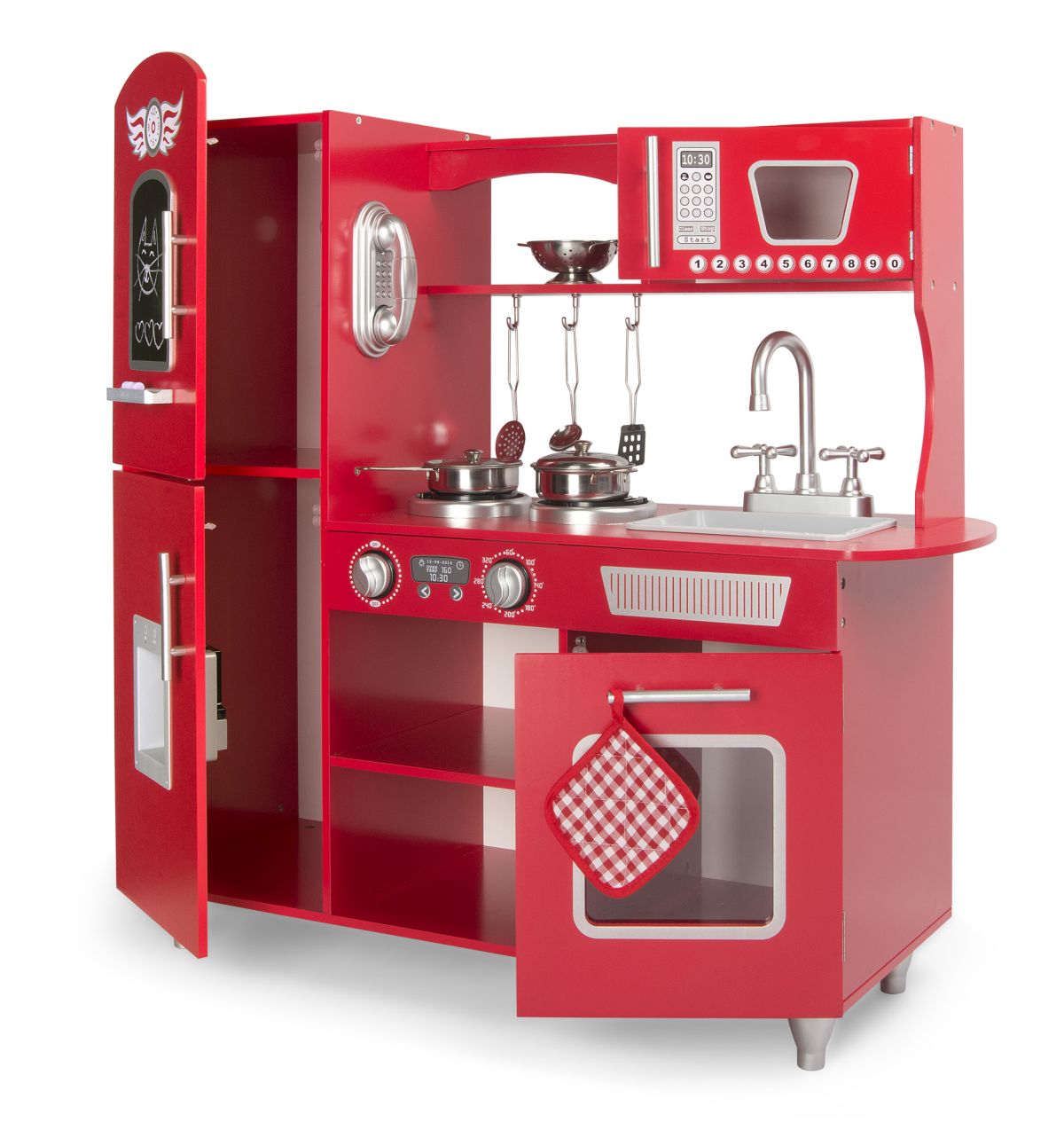 Leomark Big Red Toy Kitchen  for Kids with Set  of Metal 